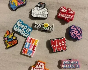 Inspirational shoe charm designs shown as illustrative images